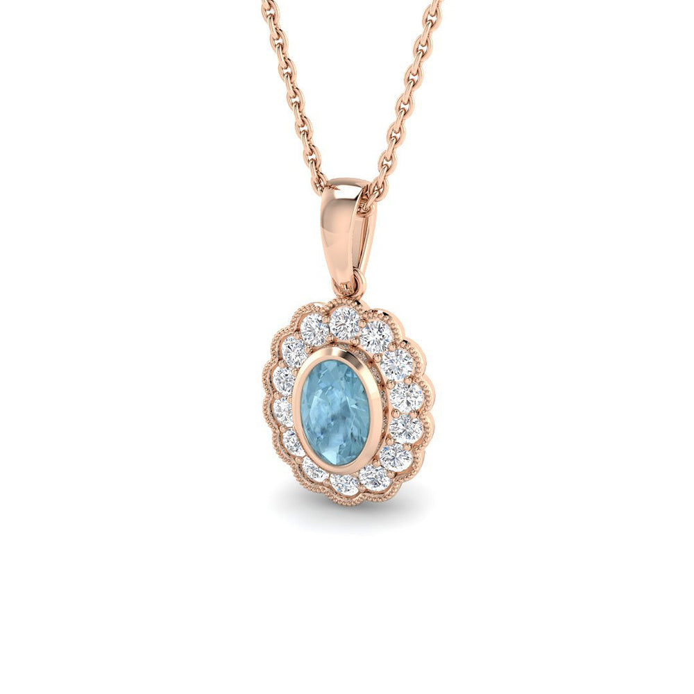 Filum Aquamarine Pendant 0.75ct Gold (Without Chain )