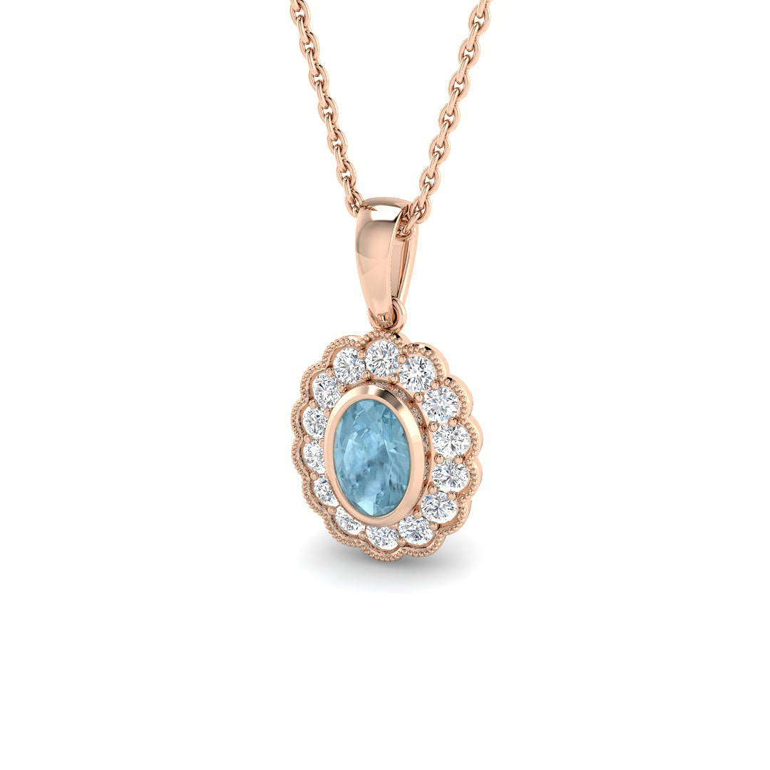 Filum Aquamarine Pendant 0.75ct Gold (Without Chain )