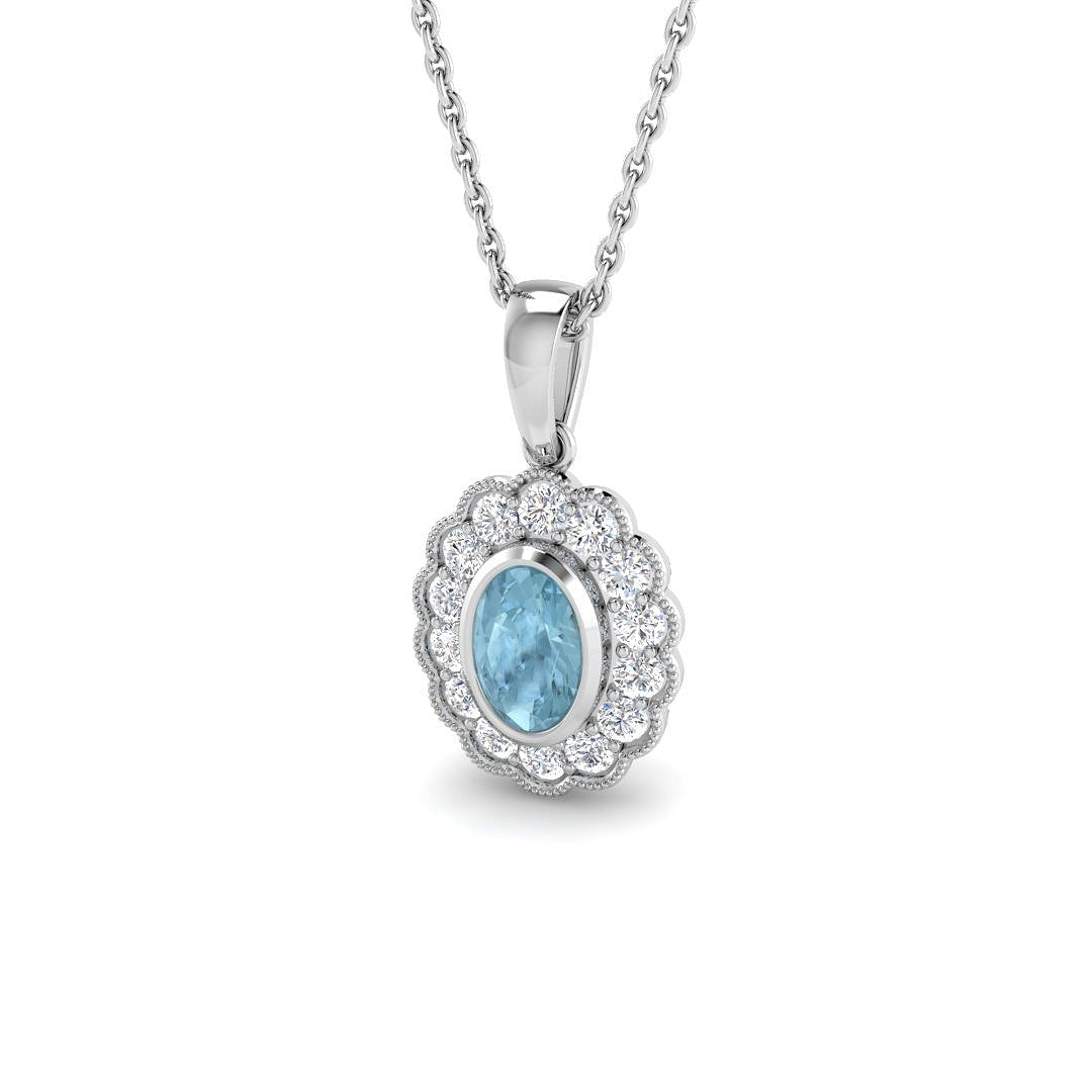 Filum Aquamarine Pendant 0.75ct Gold (Without Chain )