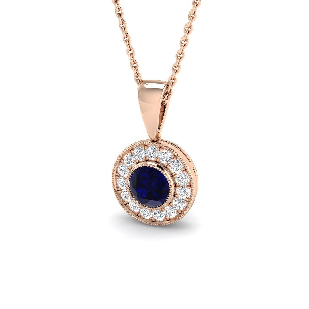 Elemi Blue Sapphire Pendant 0.75ct Gold (Without Chain )