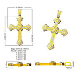 3.00 Carat Multi-Cut Diamond Iced-Out Cross Pendant in Gold or Platinum