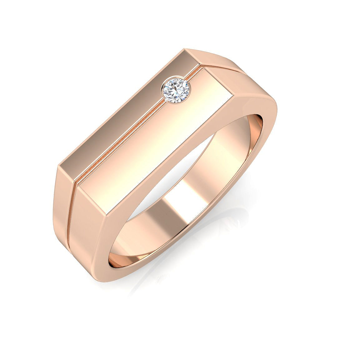 Lab-Grown Round Cut Men's Diamond Ring | 0.10ct | Hallmarked Gold & Platinum