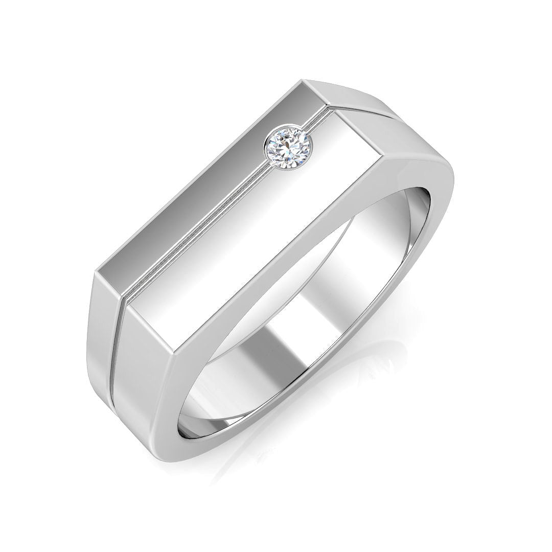 Lab-Grown Round Cut Men's Diamond Ring | 0.10ct | Hallmarked Gold & Platinum