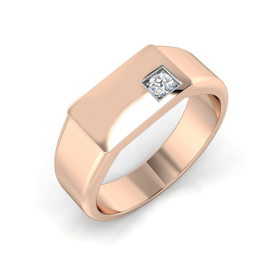Men's Diamond Ring in Gold & Platinum | 0.10ct | Natural & Lab-Grown Diamond
