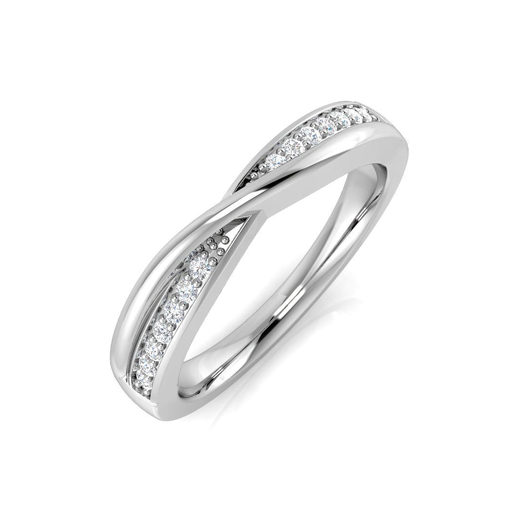 0.10ct D/VVS Lab-Grown Round Cut Diamond Half Eternity Ring