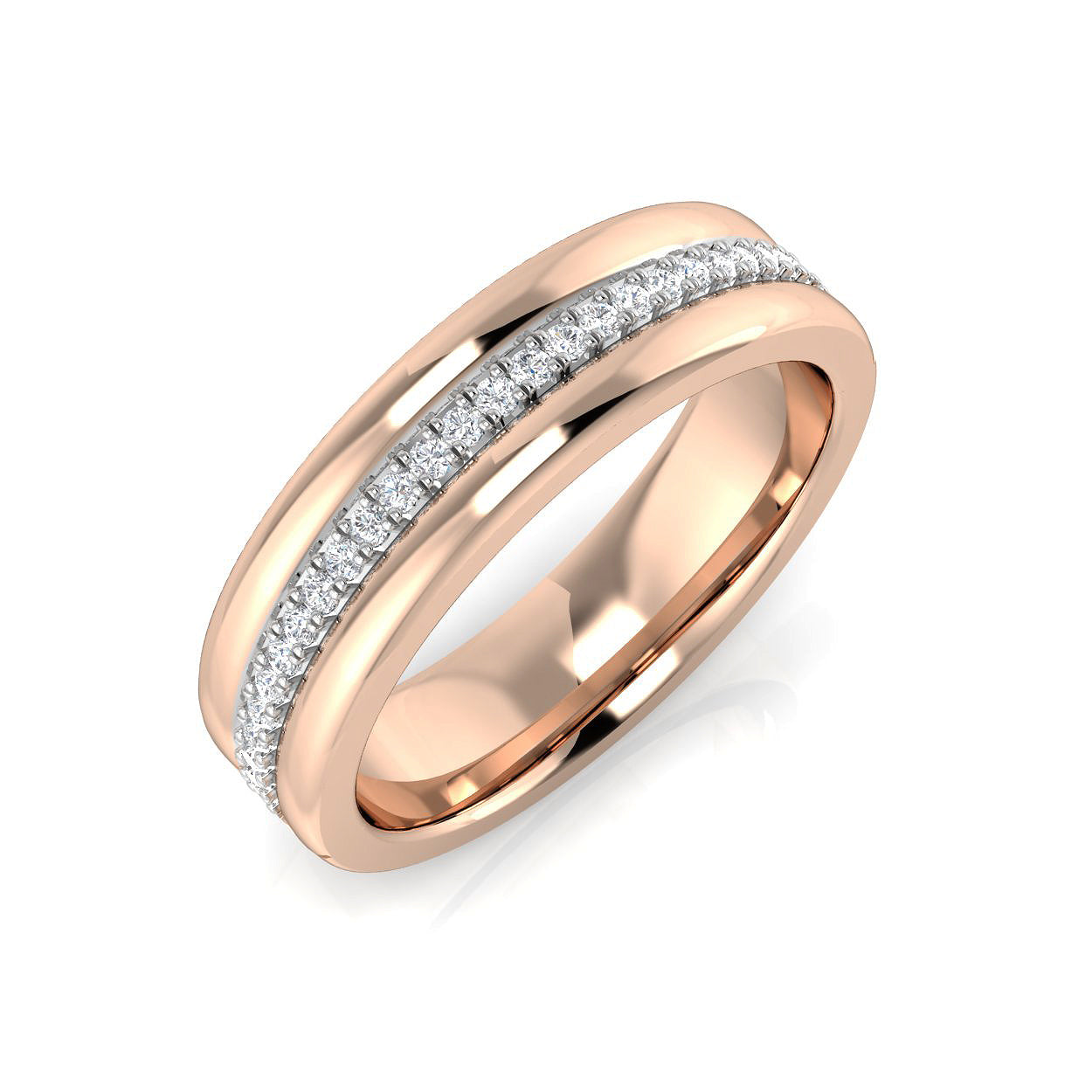 Round Diamond Half Eternity Ring 0.10 ct | Lab & Natural Micro Pavé