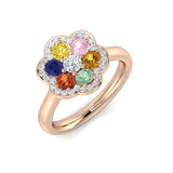 Diamond kacred Multi Sapphire Ring | 1ct | Hallmarked Gold & Platinum
