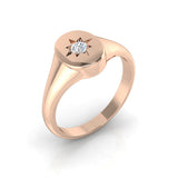 Star Set Diamond Signet Ring 0.10ct | Classic Gold & Platinum Ring