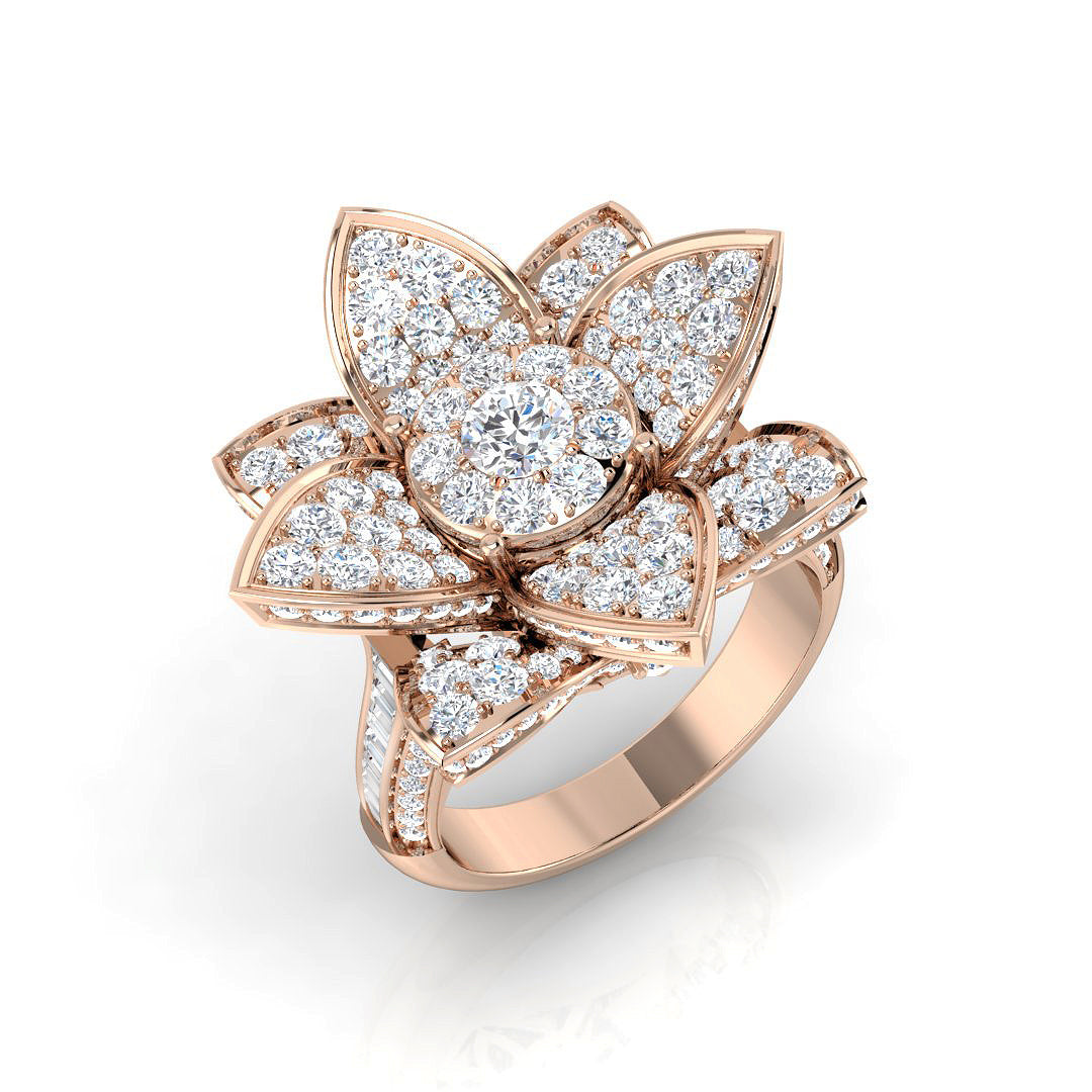 Large Floral Diamond Cluster Ring 2.50ct | Hallmarked Gold & Platinum