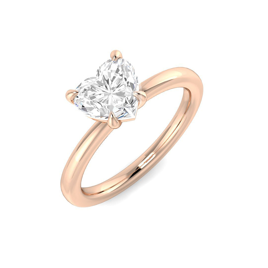 Heart Shape Diamond Solitaire Engagement Ring 1ct | UK Hallmarked Gold & Platinum