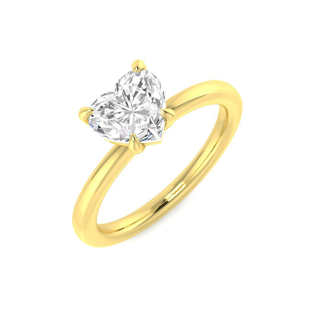 Heart Shape Diamond Solitaire Engagement Ring 1ct | UK Hallmarked Gold & Platinum
