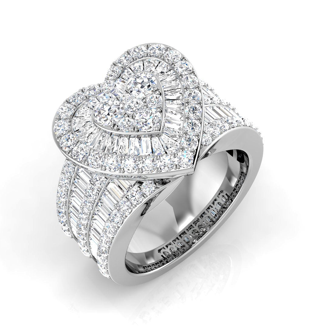 Stunning 3ct Diamond Heart Ring | Hallmarked Gold & Platinum