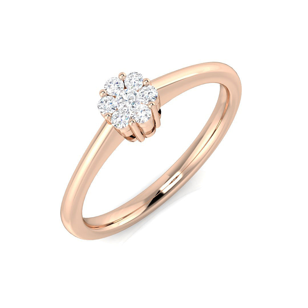 Natural Round Cut Diamond Engagement Ring