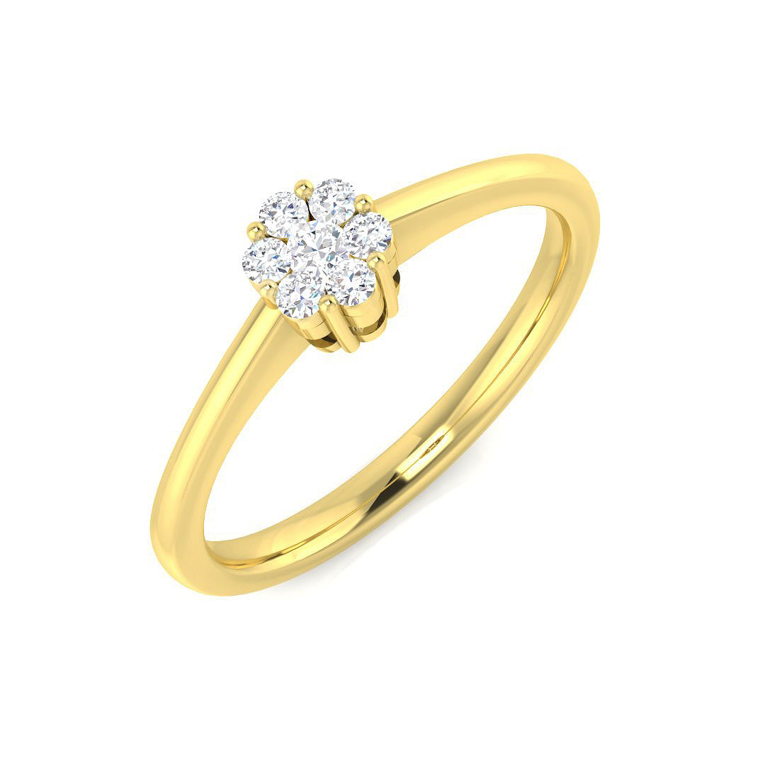 Natural Round Cut Diamond Engagement Ring