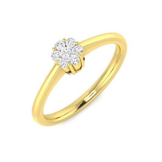 Lab-Grown Round Cut Diamond Cluster Ring | 0.10ct | Minimal Engagement Ring UK