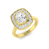 Diamond Cushion Halo Engagement Ring 1.25–1.5ct | Gold and Platinum