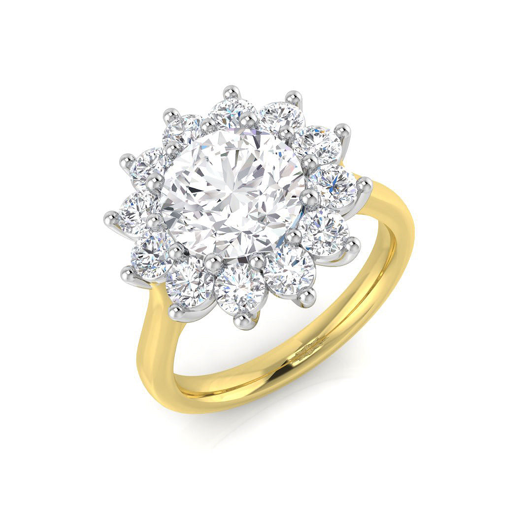 Diamond Okborbe Engagement Ring | 3.5ct | Hallmarked Gold & Platinum