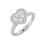 Lab-Grown Heart Shape Diamond Halo Engagement Ring | UK Hallmarked