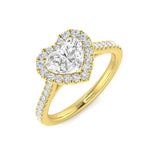 Lab-Grown Heart Shape Diamond Halo Engagement Ring | UK Hallmarked