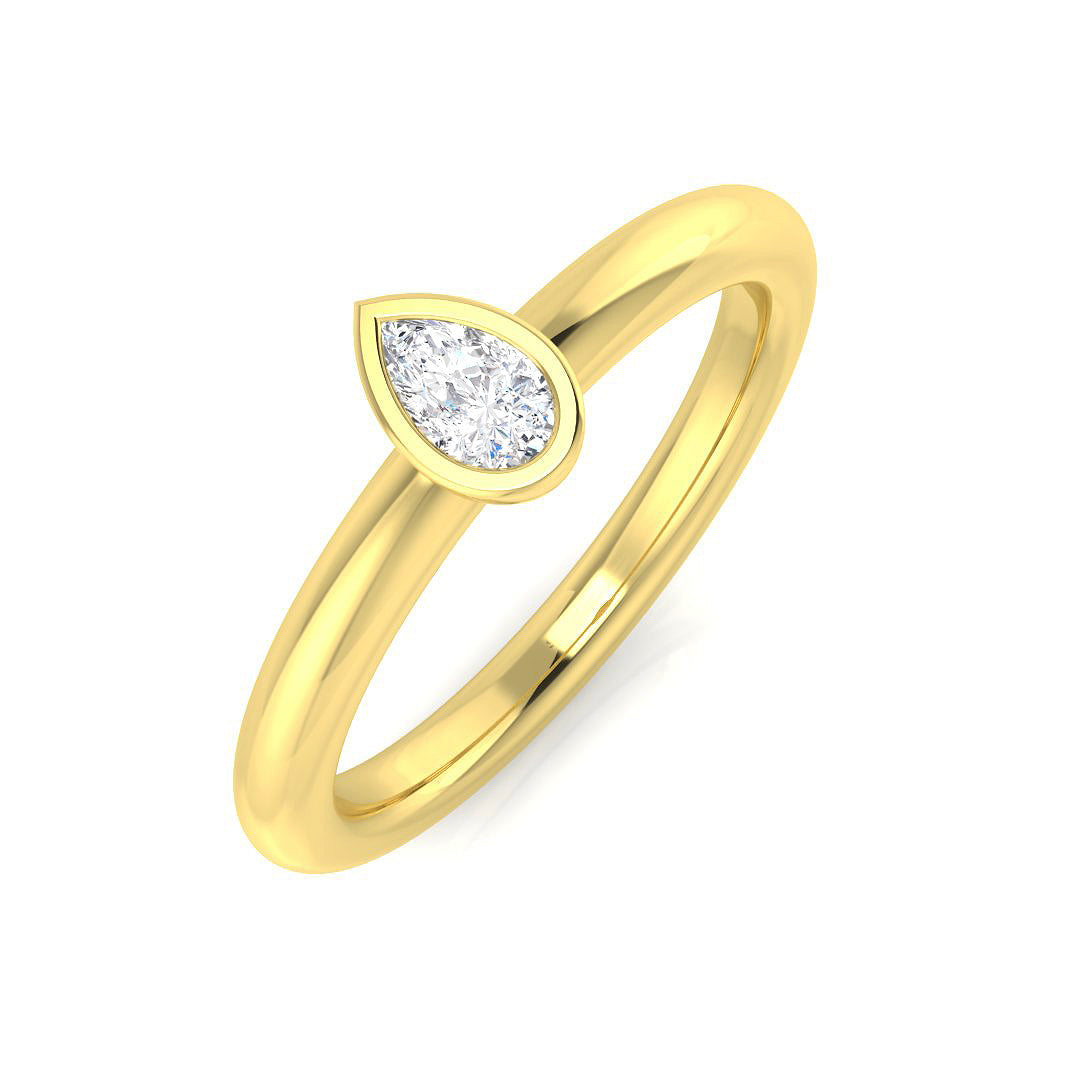 Lab-Grown Diamond Engagement Ring | 0.3ct Pear  | Platinum & Gold