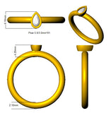 Pear Shaped Solitaire Engagement Ring in White Gold