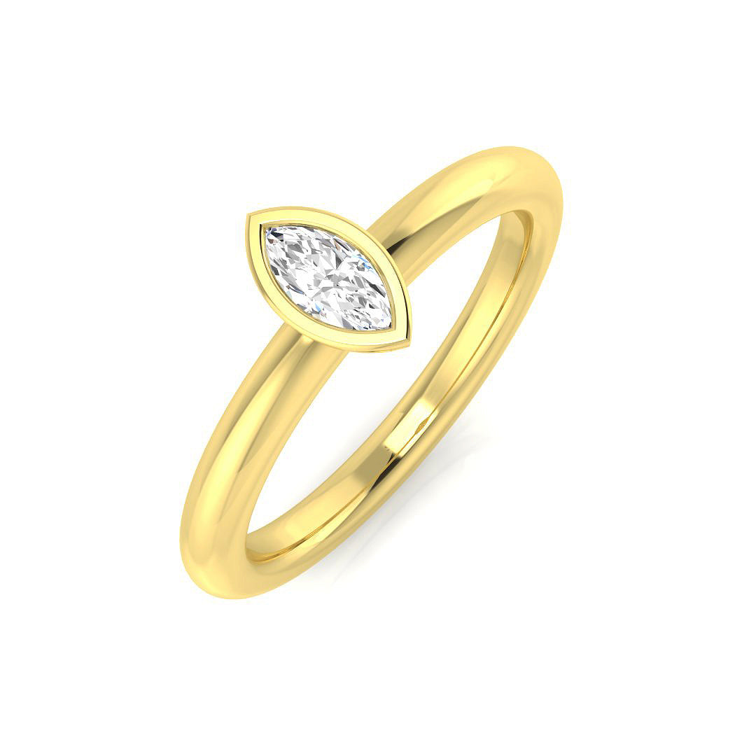 Marquise Diamond Engagement Ring | 0.2 Carat, Platinum & Gold