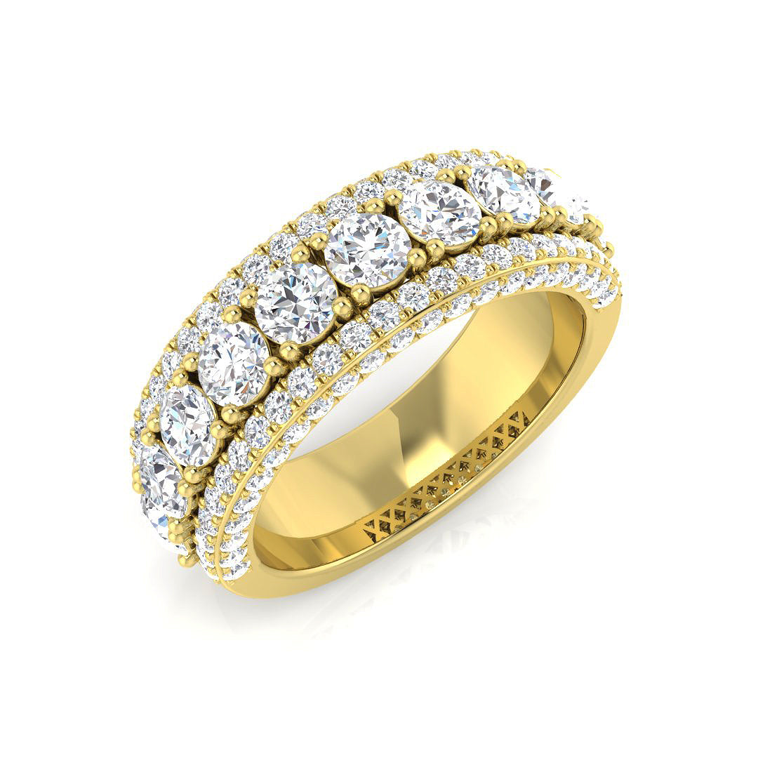 Pave Diamond Ring, Multi Row Diamond Ring