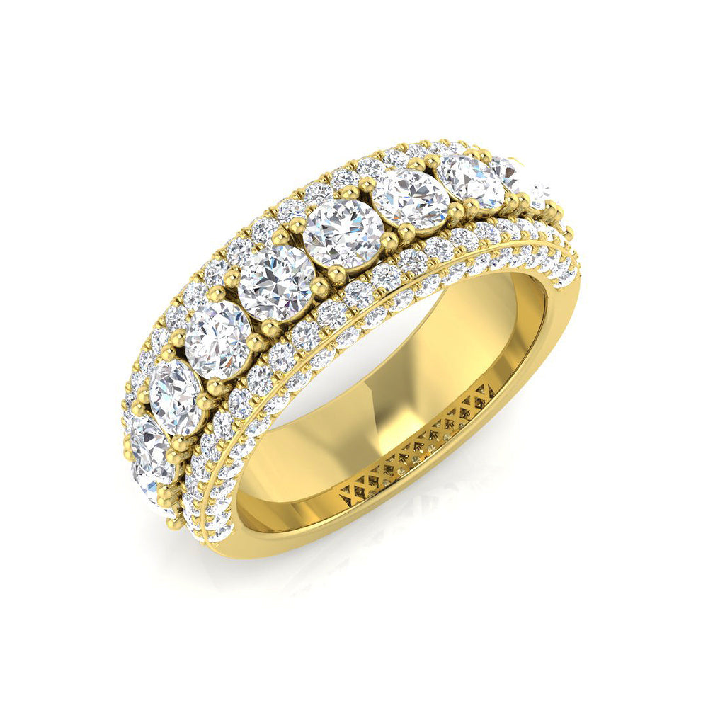 Pave Diamond Ring, Multi Row Diamond Ring