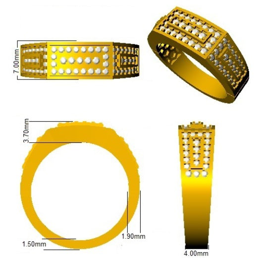 Engagement Ring for Men UK with pavé design