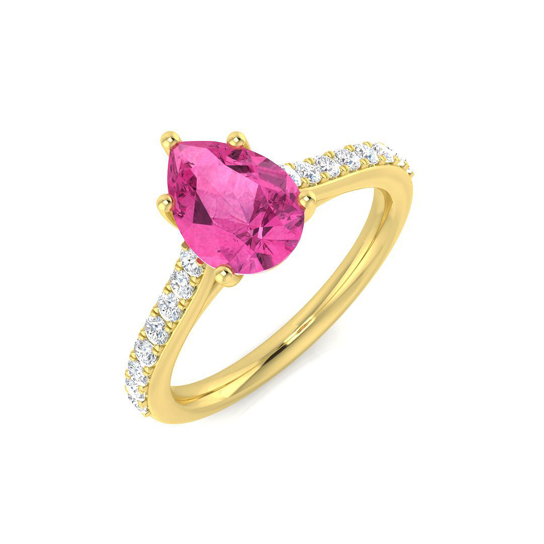 Diamond Godalmibg Pink Sapphire Ring | 1.75ct