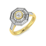 Vintage Diamond Ring, Art Deco Ring, Halo Diamond Ring