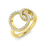 Double Circle Round Diamond Ring 0.33ct | Pavé Design | 0.33ct