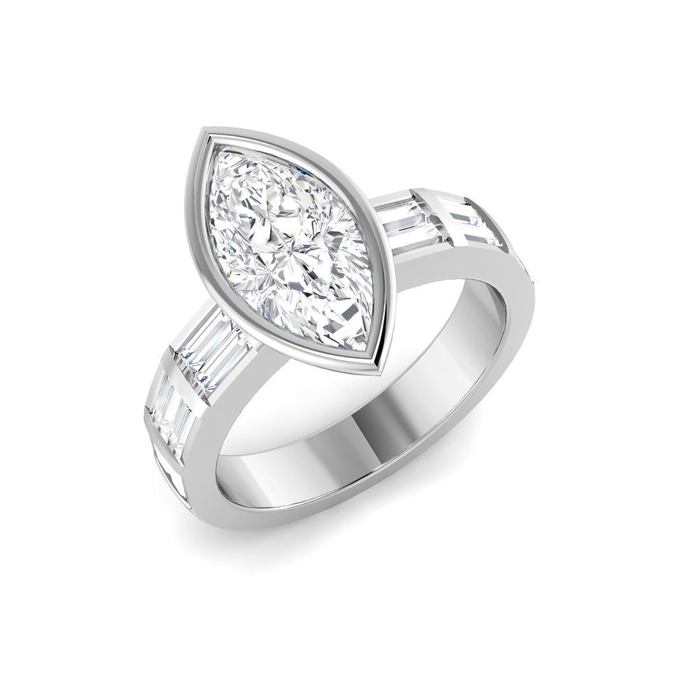 Baguette Diamond Ring, Natural Diamond Ring, Engagement Ring