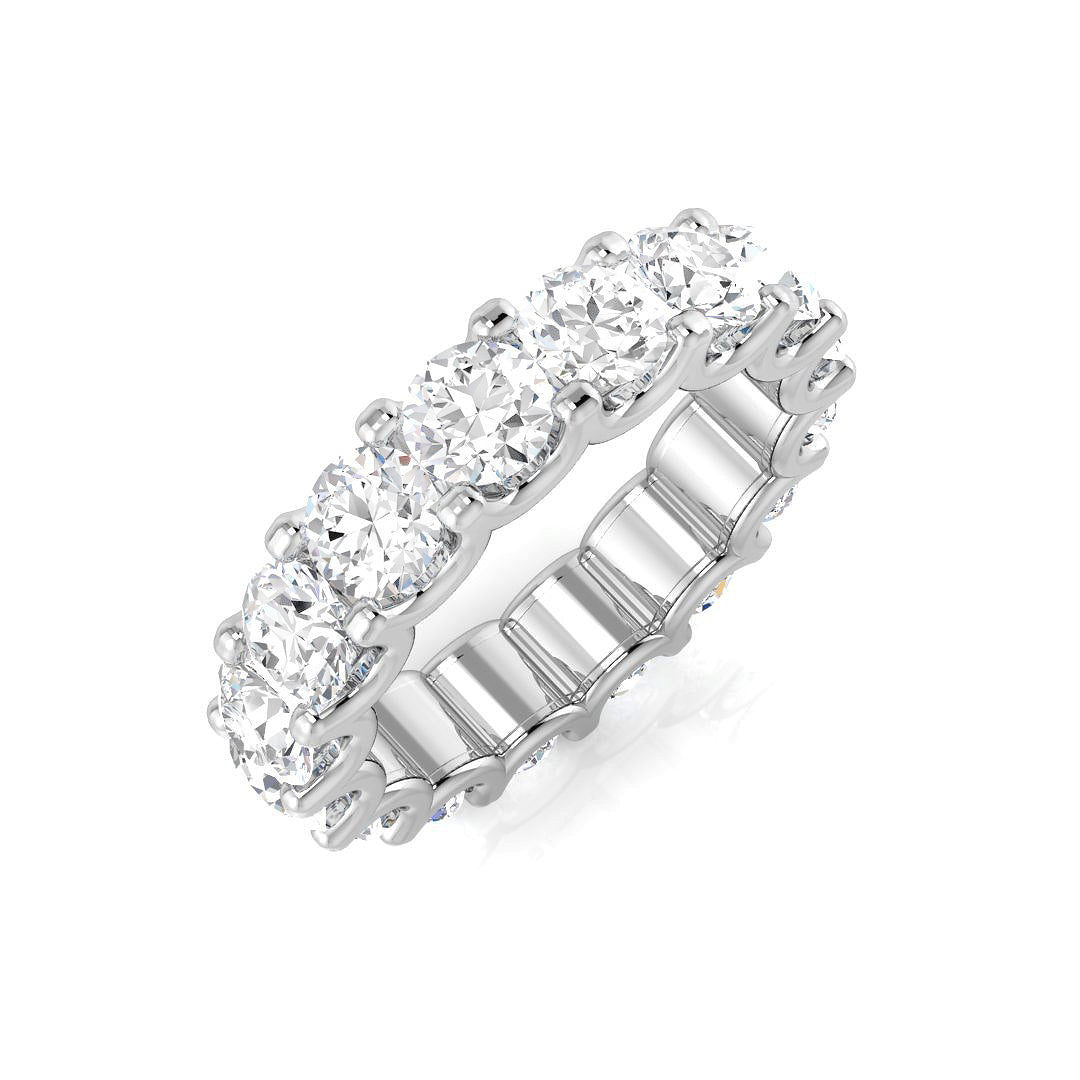 1.00 to 4.00 Carat Lab-Grown Round Cut D/VVS Diamond U-Prong Set Full Eternity Ring.