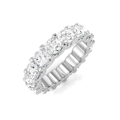 1.00 to 4.00 Carat Lab-Grown Round Cut D/VVS Diamond U-Prong Set Full Eternity Ring.