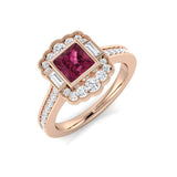Pink Tourmaline Diamond Ring