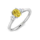 Diamond Side Stone Ring, Natural Diamond Ring, Engagement Ring