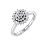 Natural Round Cut Diamond Cluster Engagement Ring