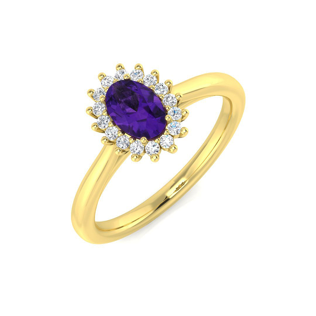 Diamond Caernarfon Amethyst Ring | 0.5ct - 1.5ct