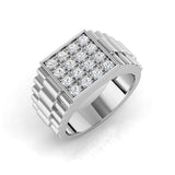 Men’s Square Cluster Diamond Ring | Bold Signet Design | 0.25ct - 0.5ct