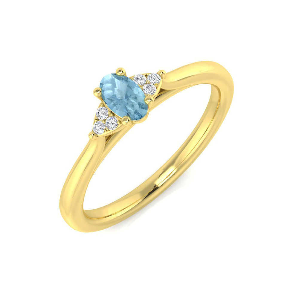Oval Aquamarine Ring for Women