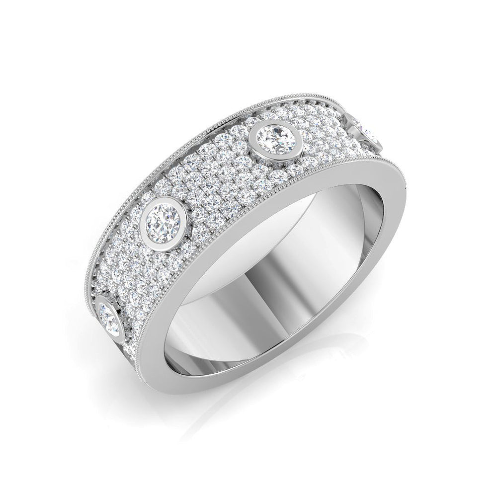 Diamond Band Ring, White Gold Diamond Ring, Pave Diamond Ring