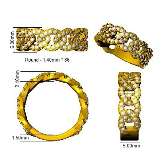 1.00Carat D-E/VS Lab Grown Diamond Fancy Wedding Ring 9k Yellow Gold Ready To Ship