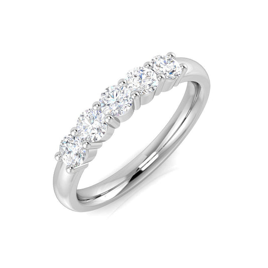5-Stone Ring Lab Grown Diamond 0.56ct D/VVS Round Cut