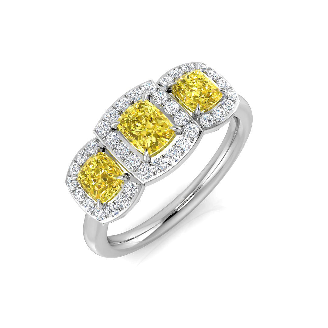 Diamond Roehampton 3 Stone Ring | 1.75ct | Hallmarked Gold & Platinum