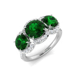Diamond Crewe Colour Halo 3 Stone Ring | 3.5ct