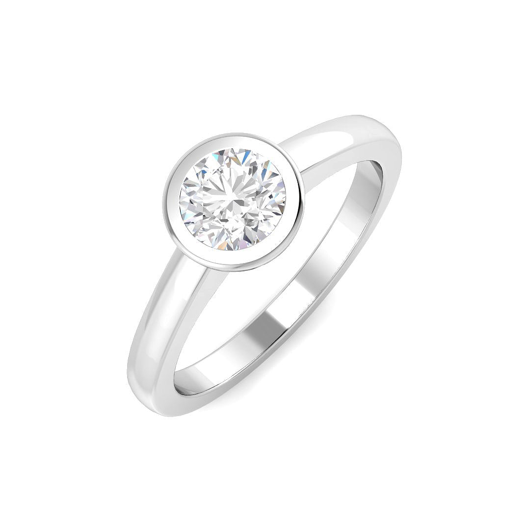 Round Cut Diamond Ring, Modern Engagement Ring
