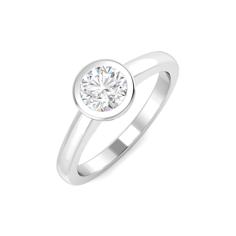 Round Cut Diamond Ring, Modern Engagement Ring