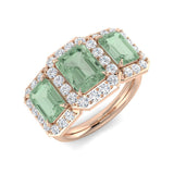 Green Amethyst Gemstone Ring