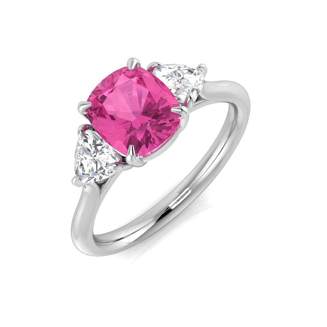 Diamond Radiabt Pink Sapphire Ring | 2.5ct